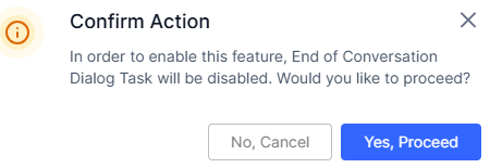 Disable End of Conversation Dialog Task