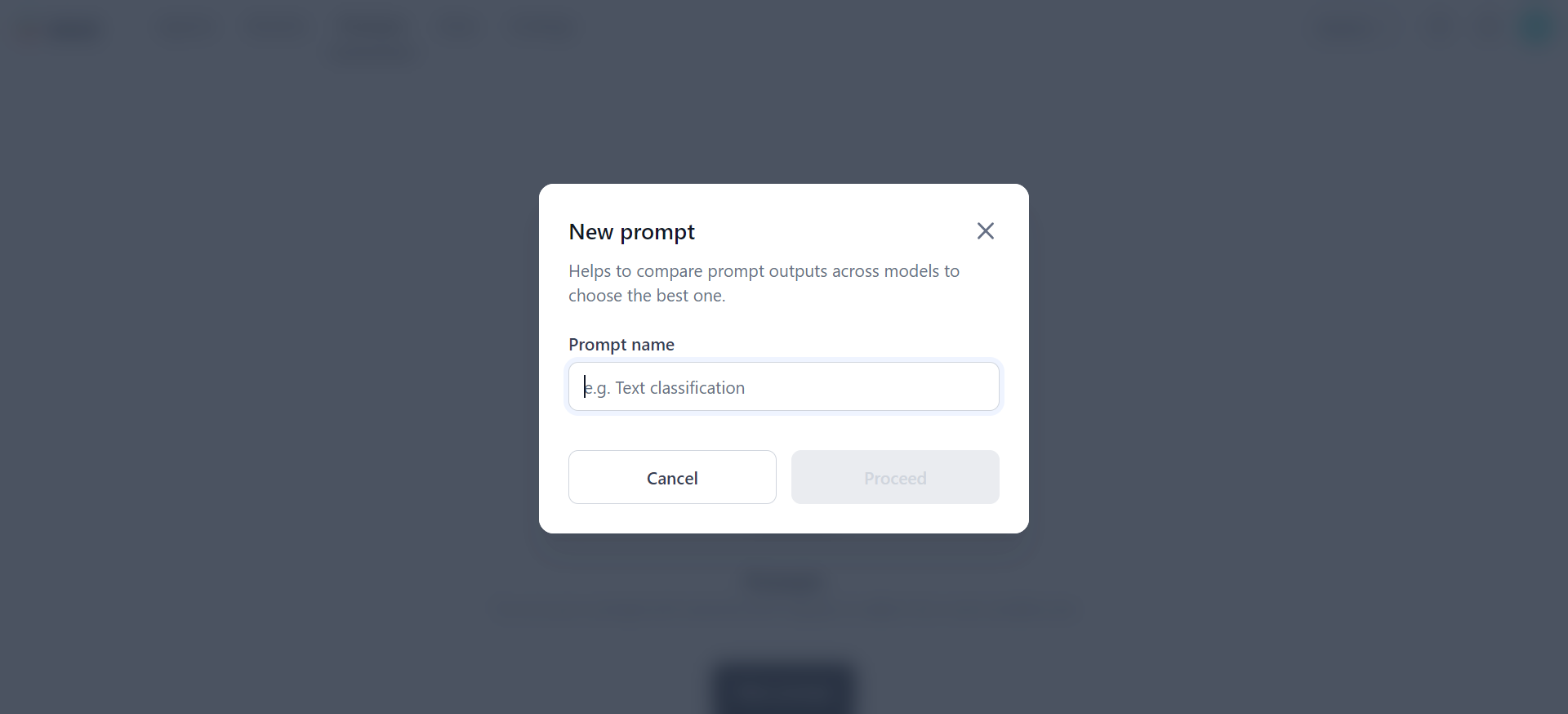 New prompt dialog