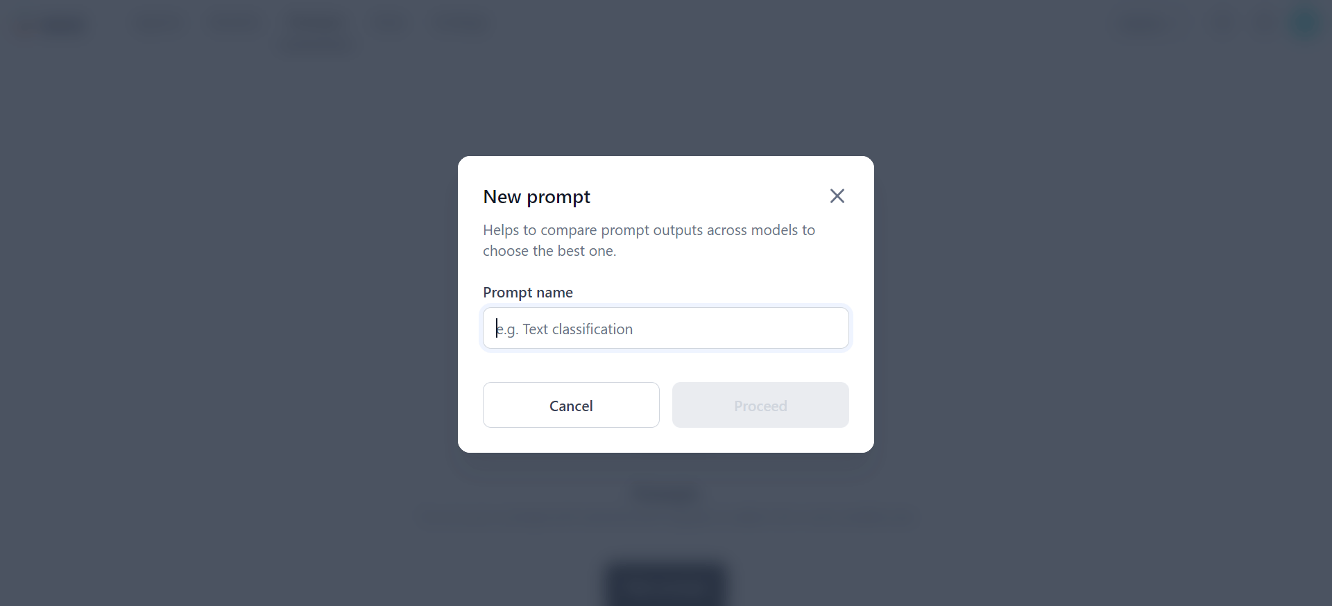 New prompt dialog