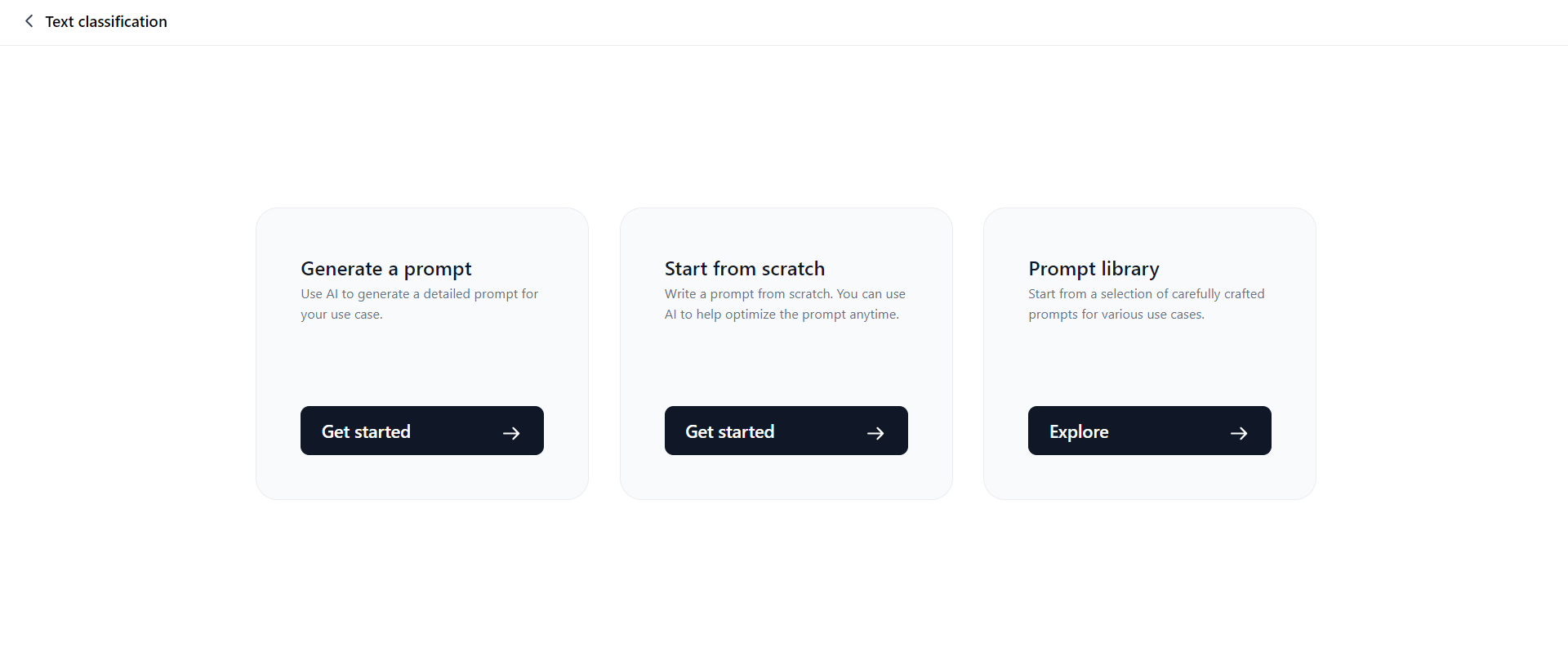Prompts landing page