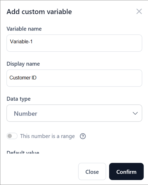 Custom variable form