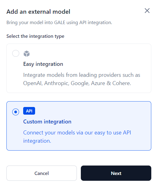 Add External Model API Integration