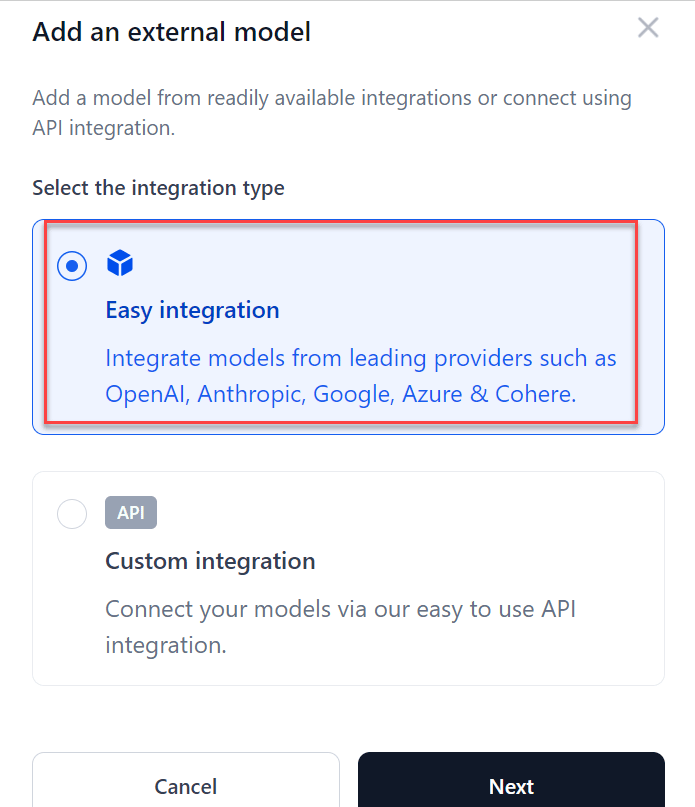 Add External Model Easy Integration