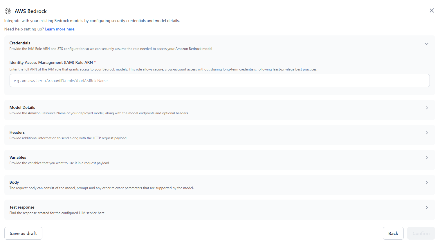 AWS Bedrock configuration