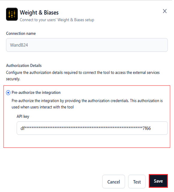 save edited integration