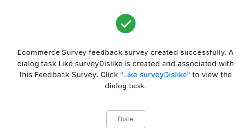 Feedback survey Successfully Created