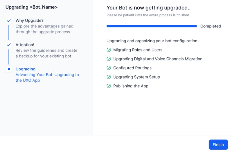 Finish Upgrade