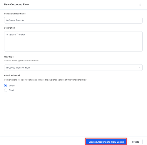 New Outbound Flow Window