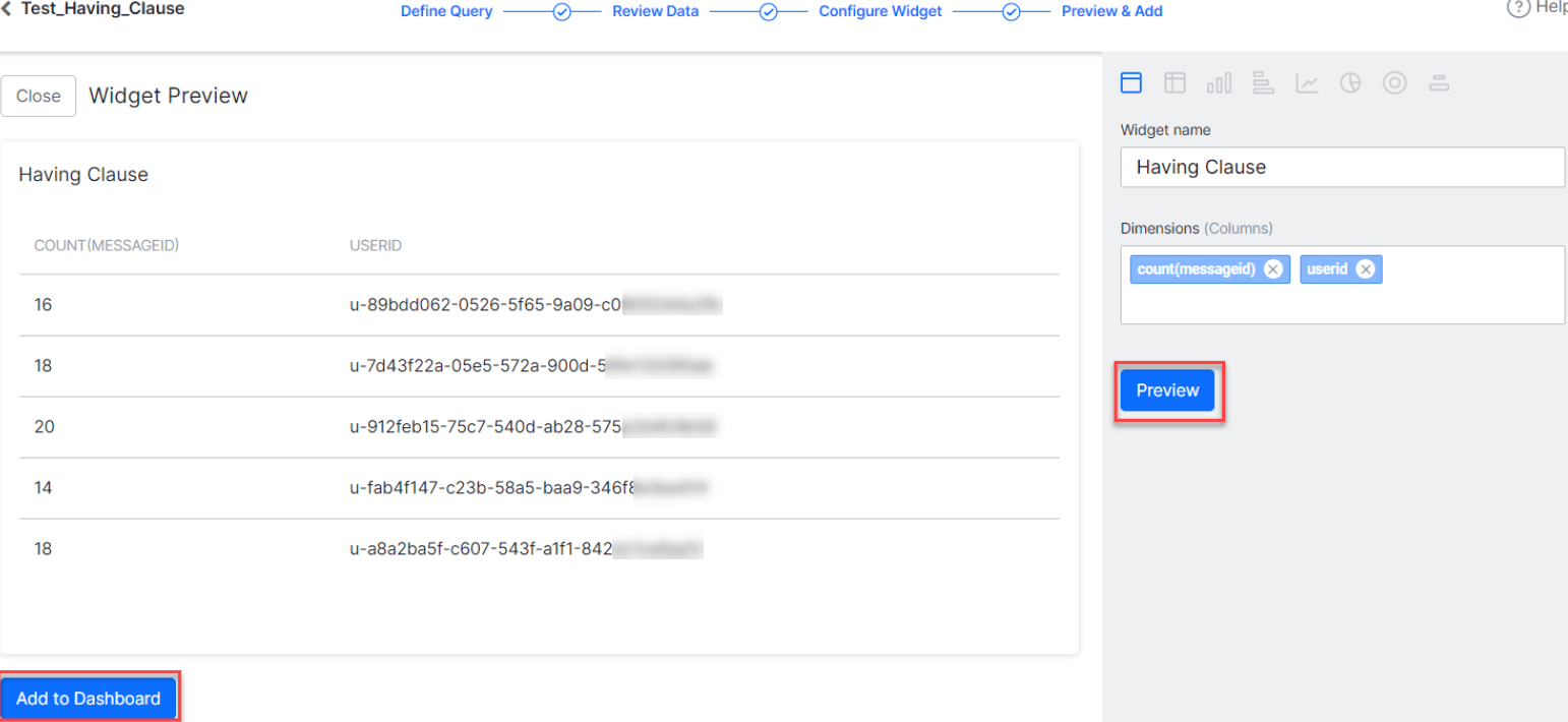 Filter Messages Having Clause Preview