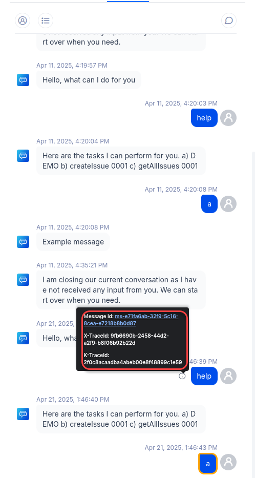 Chat History Trace