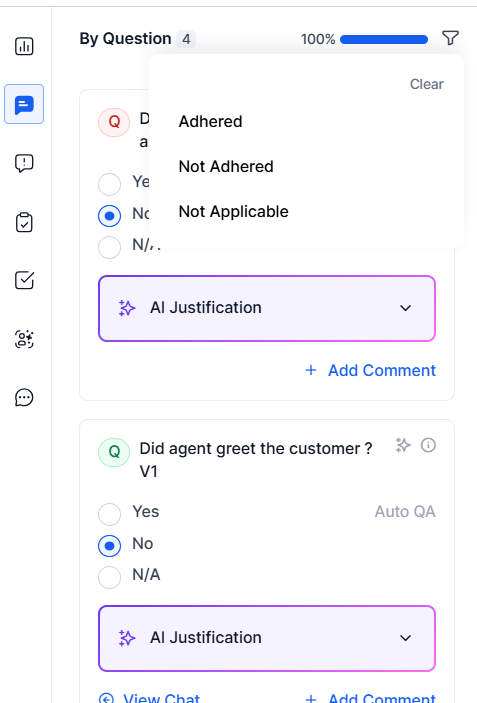 Adherence Filter