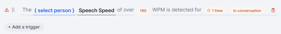 Speech Speed Trigger