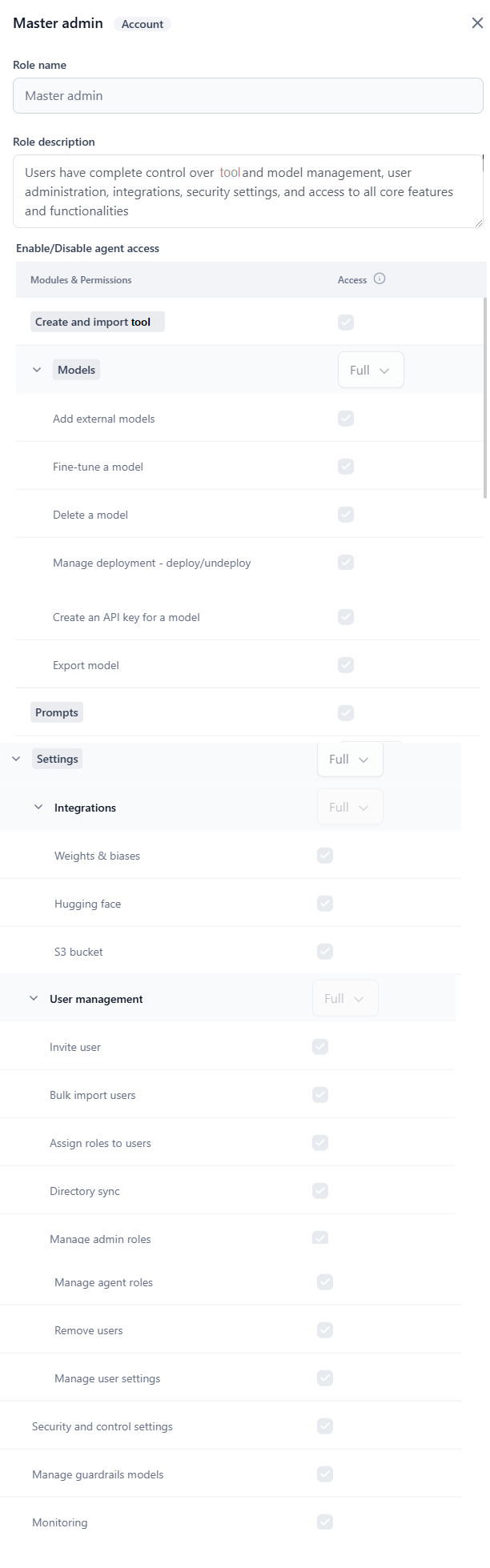 module-wise permissions
