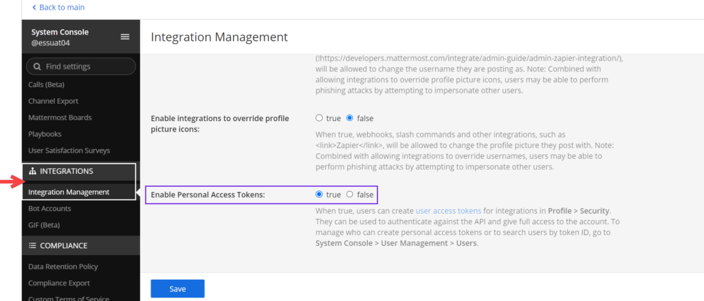 enable personal access tokens