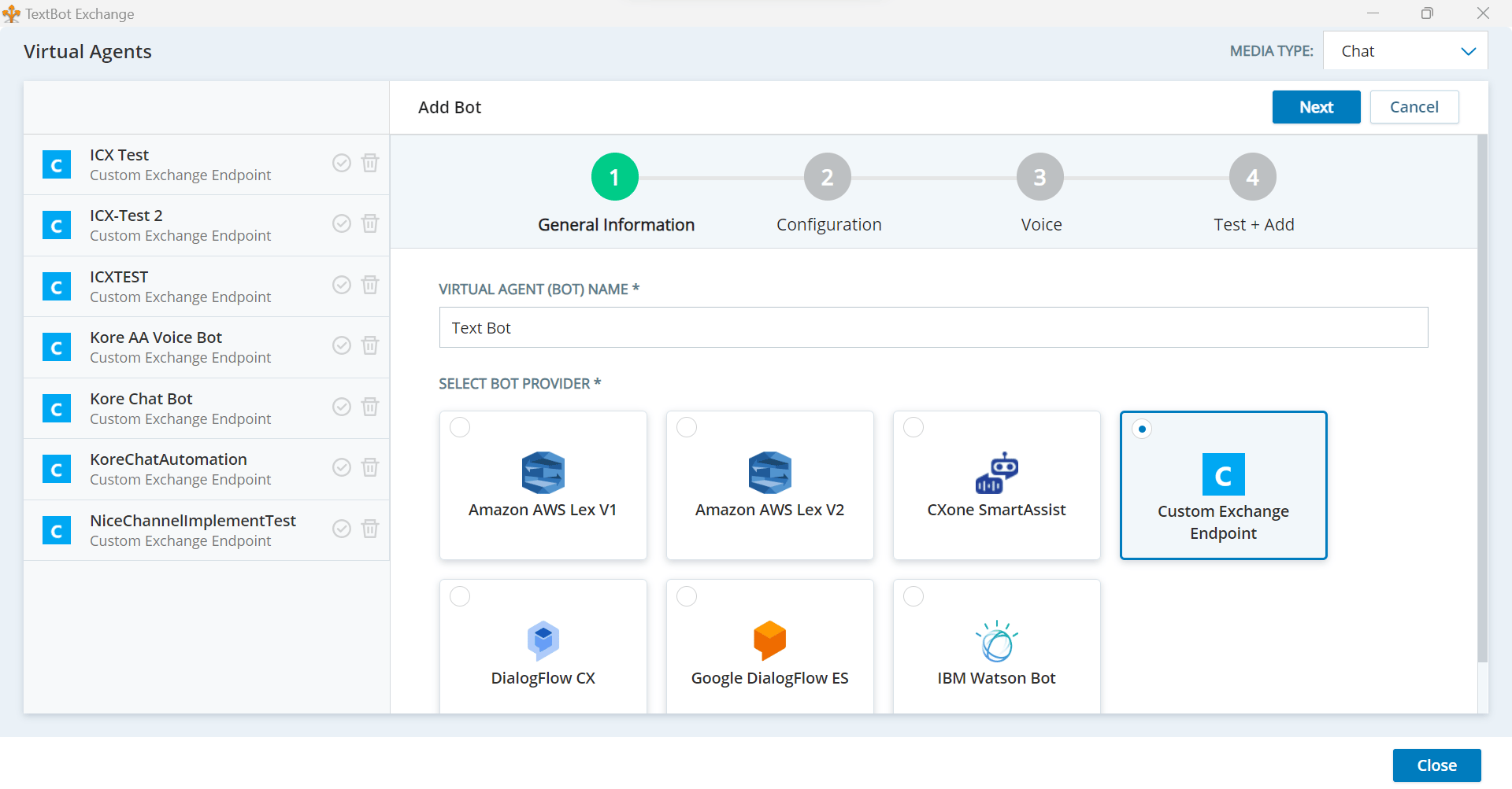 Custom Exchange endpoint