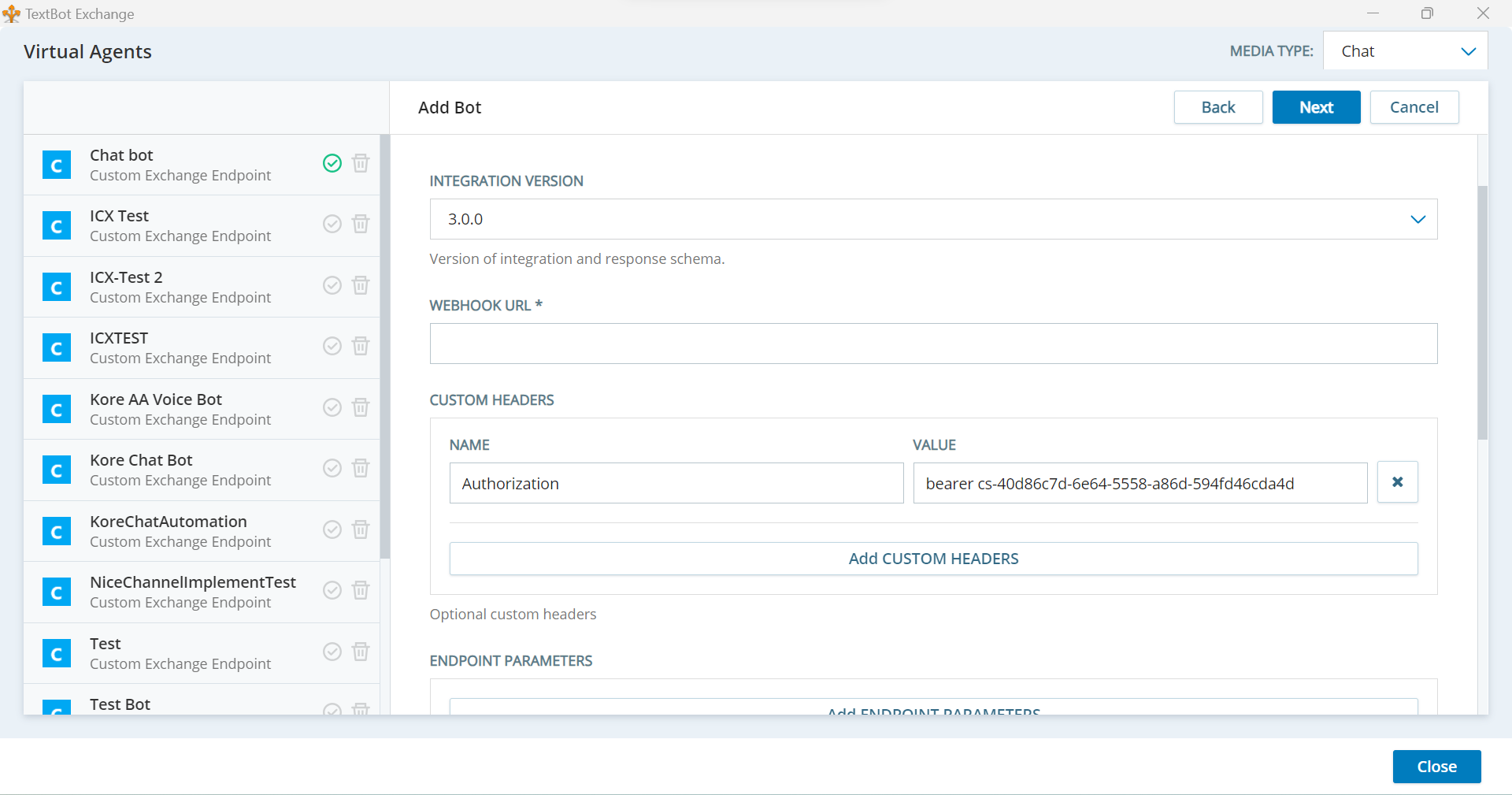 Custom headers