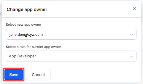 Change App Owner