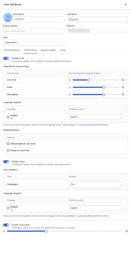 Chat & Voice Settings