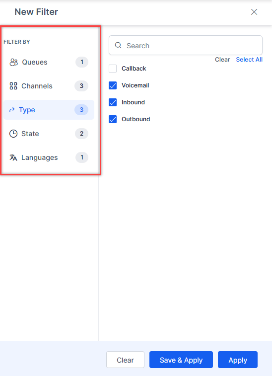 Filter Options