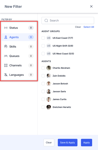 Filter Options