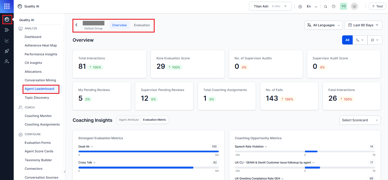 Agent-leaderboard Agent-specific Dashboard