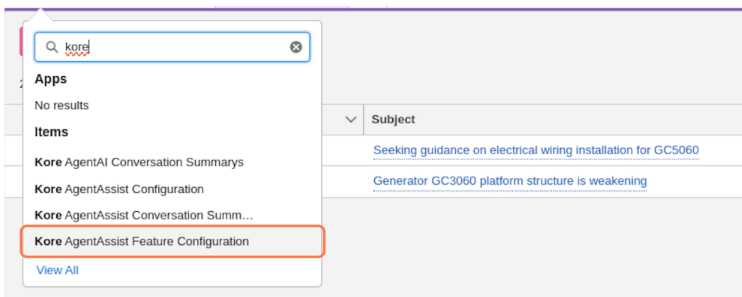 kore-agentassist-feature-configuration
