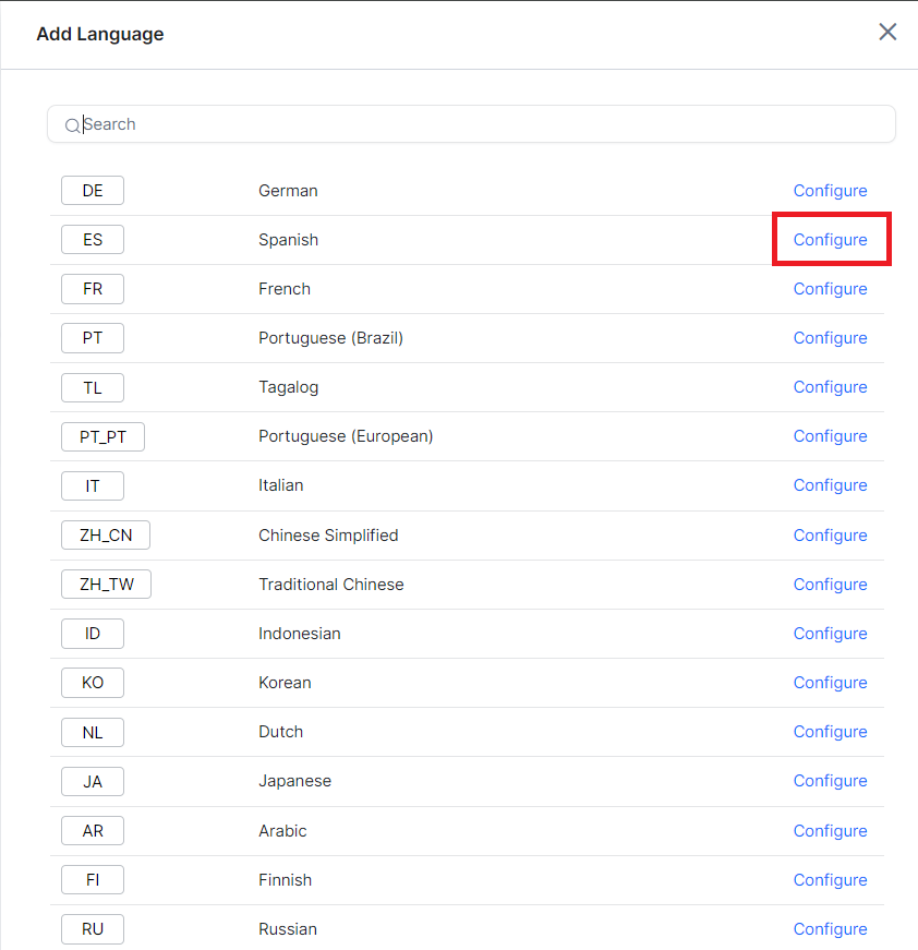 Enable Language