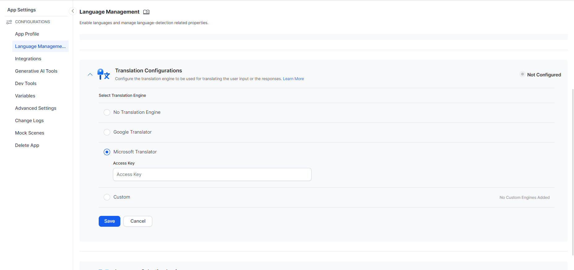Translation Configurations - Microsoft