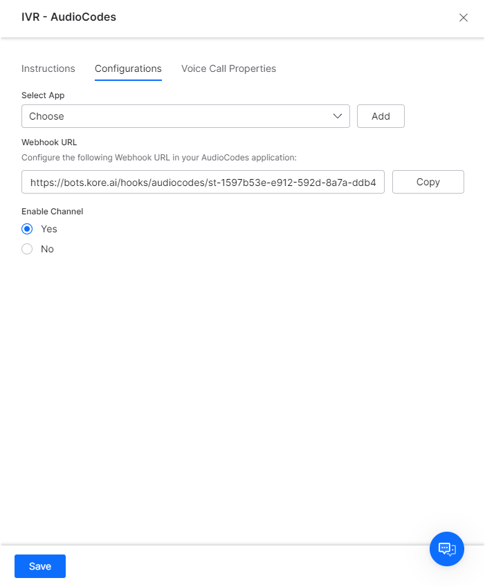 enable ivr audio codes channel