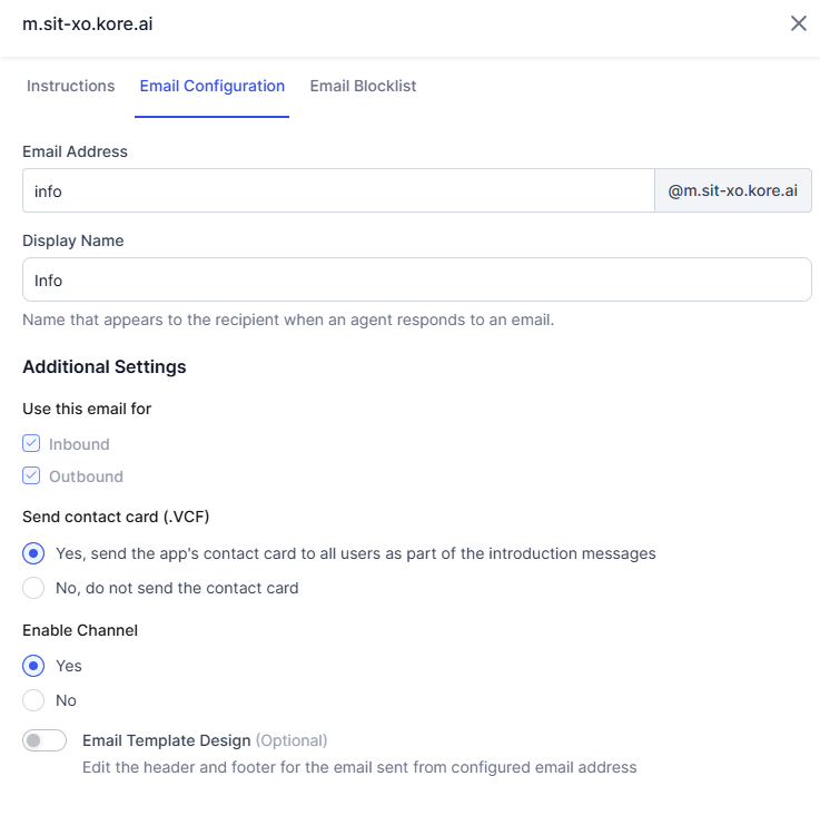 Email Configuration