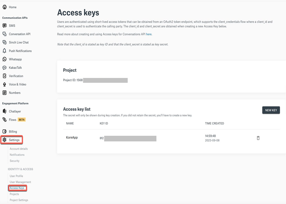 access keys