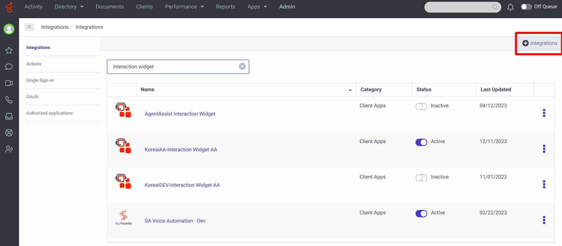 genesys-cloud-integrations
