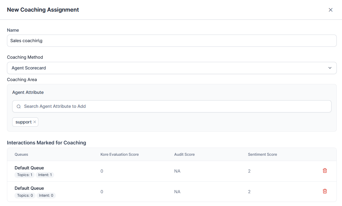 Coaching Assignments Selection