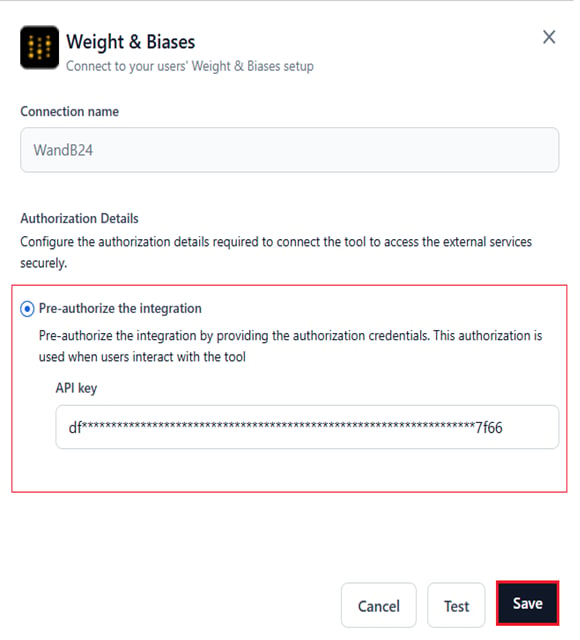 save edited integration
