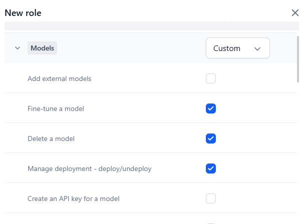 select custom access