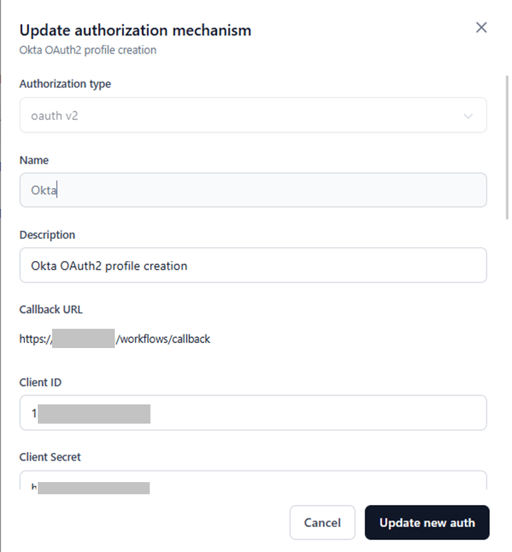 update new auth