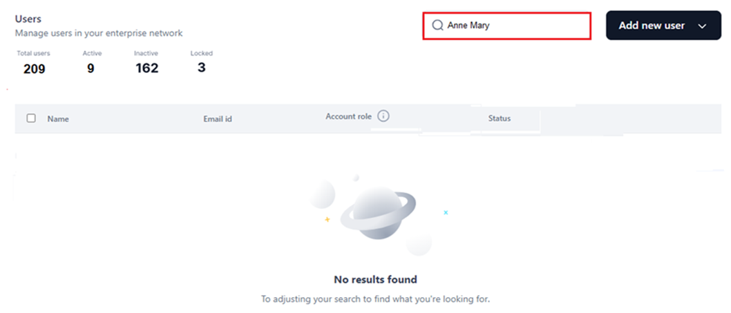 user does not exist