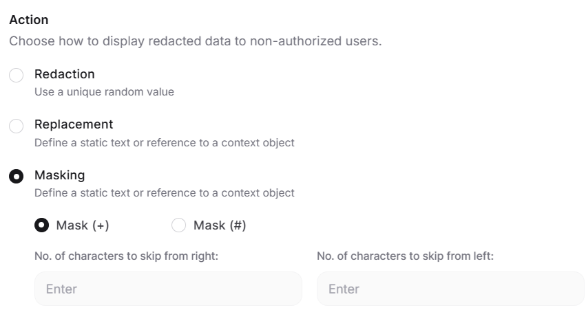 Action configuration