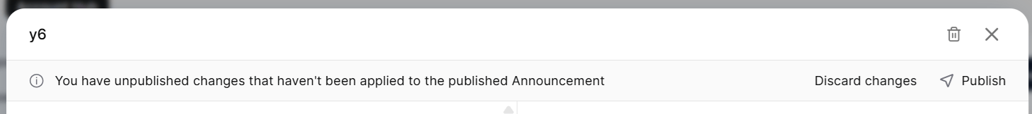 Published announcement management