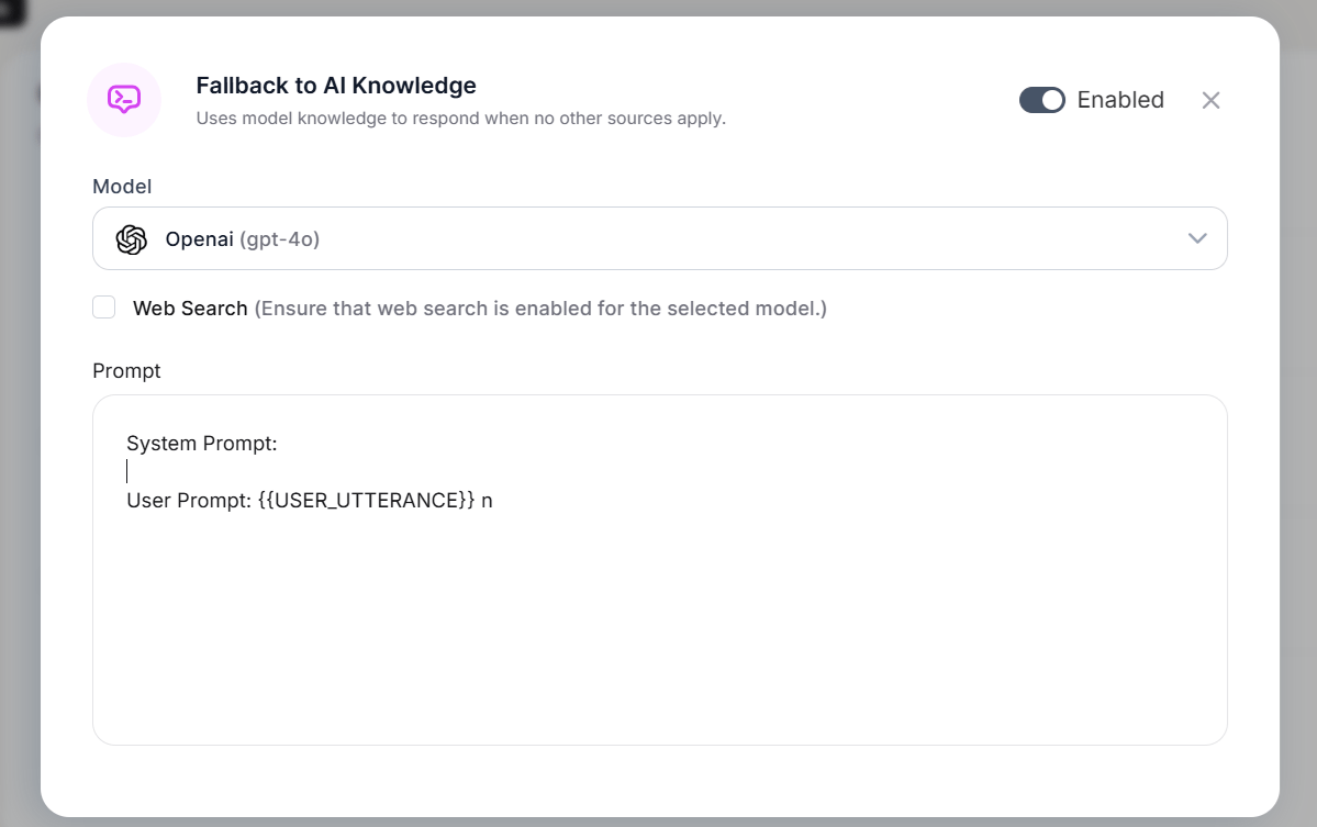 Fallback to AI Knowledge