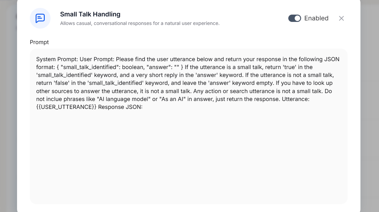 Small Talk Handling