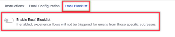Email Blocklist Tab