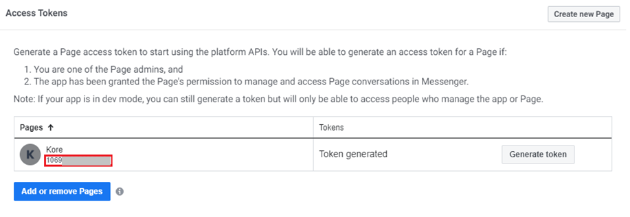  Facebook configuration