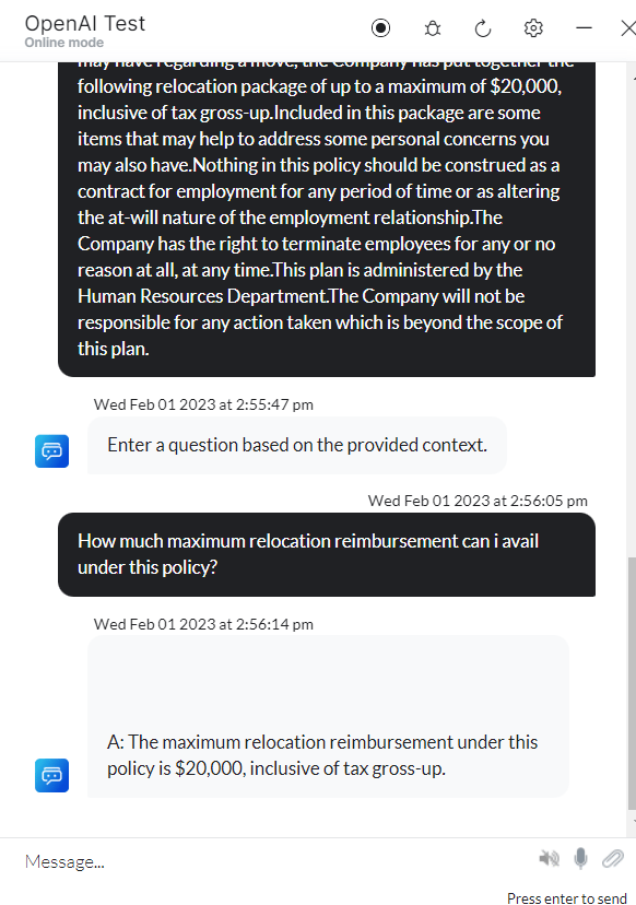 Enter question