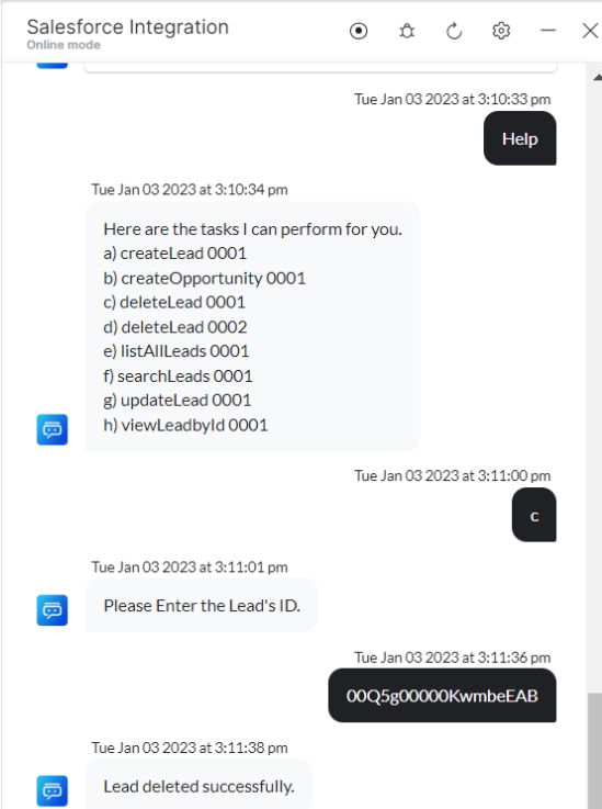 VA prompt to delete a lead