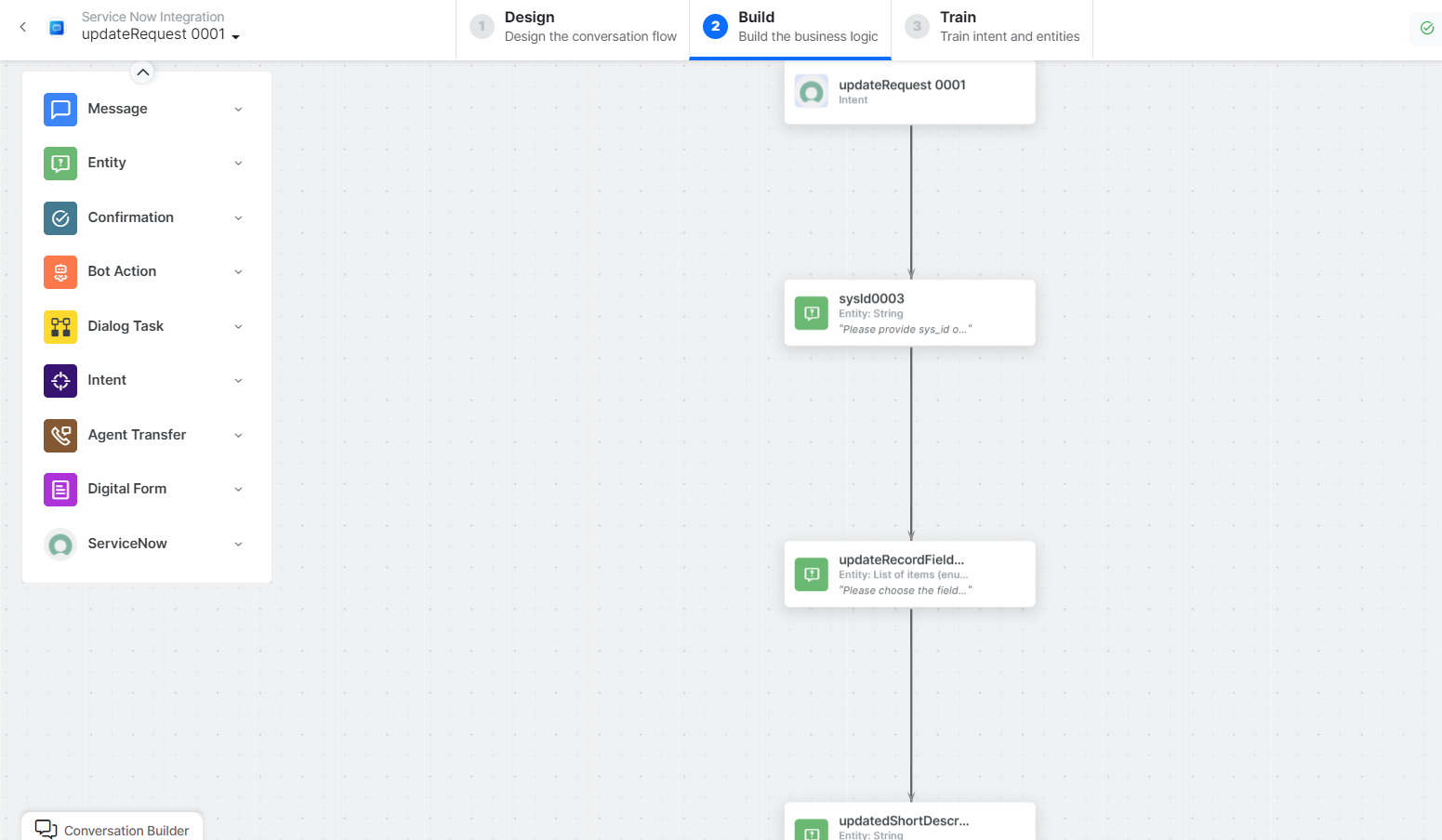Update a Request dialog task added