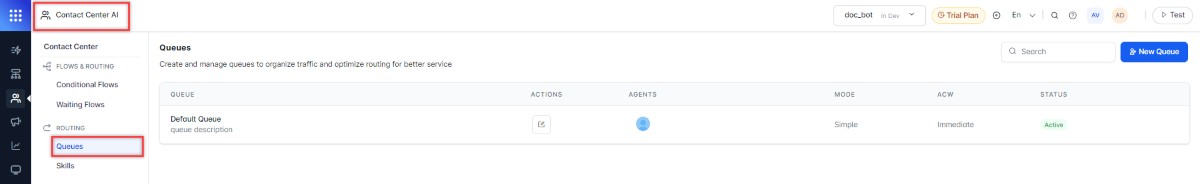 Queues Page