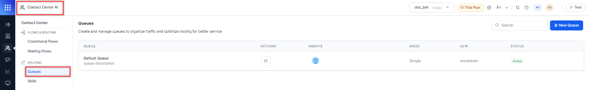 Queues Page