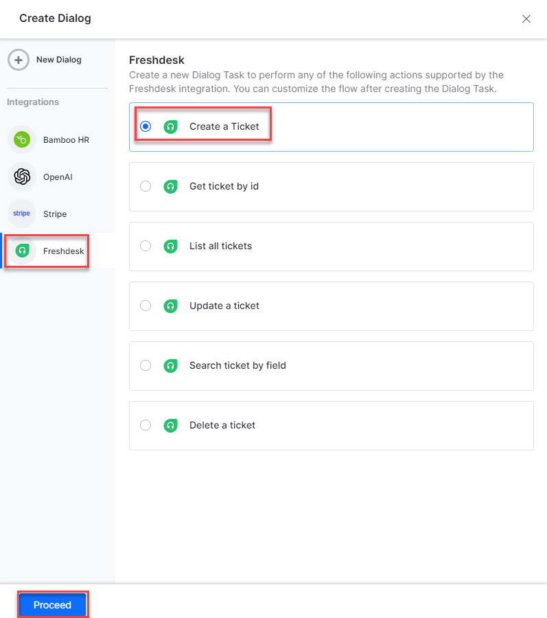 Select dialog task