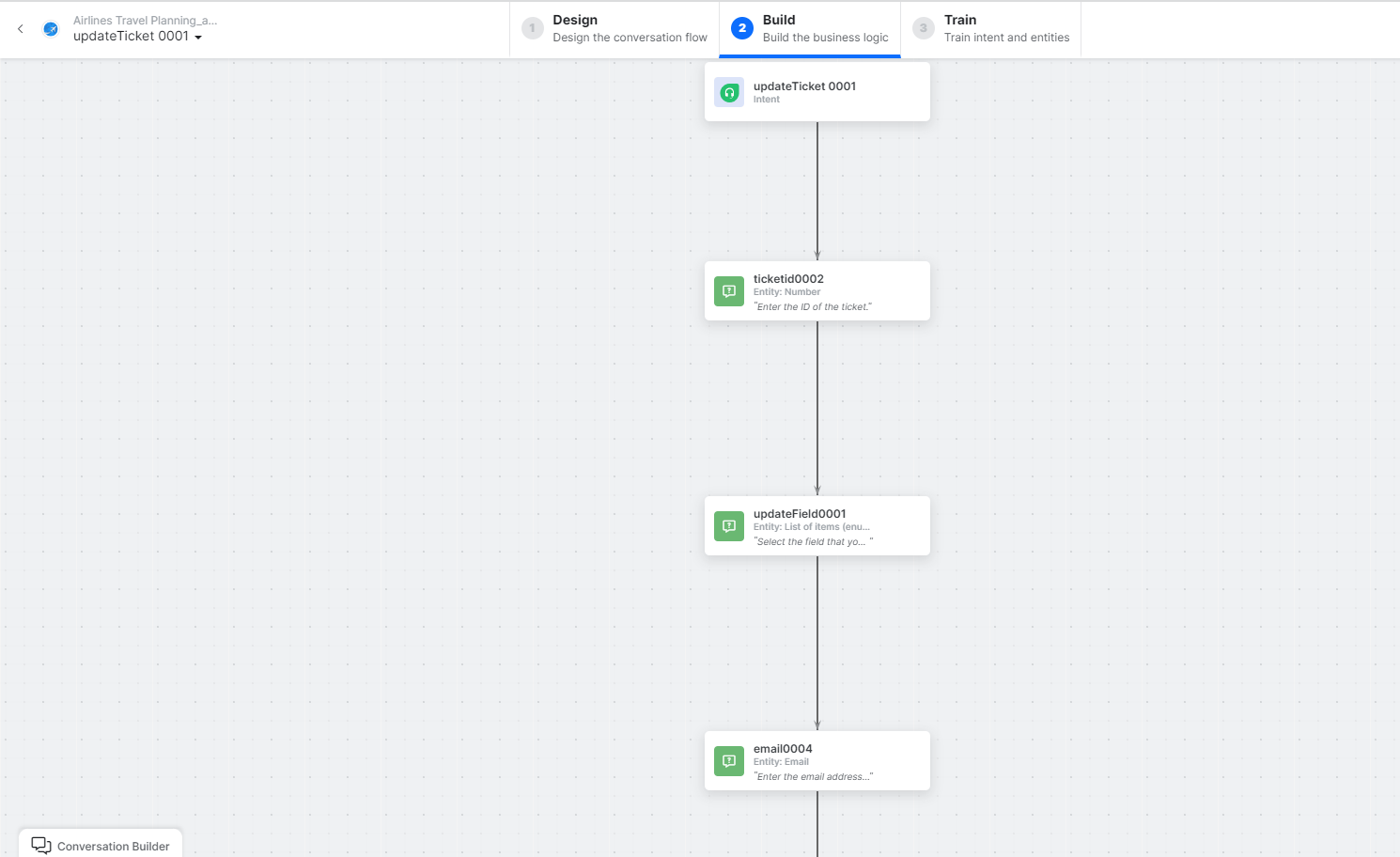 Update a Ticket dialog task